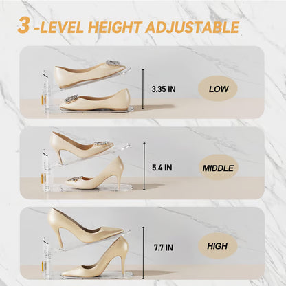 Adjustable Double-Layer Clear Shoe Slots Organizer