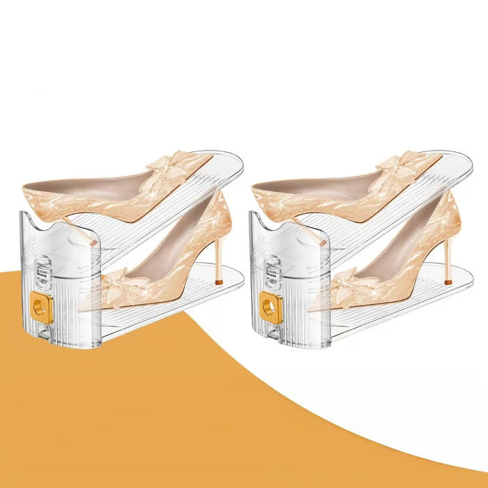 Adjustable Double-Layer Clear Shoe Slots Organizer