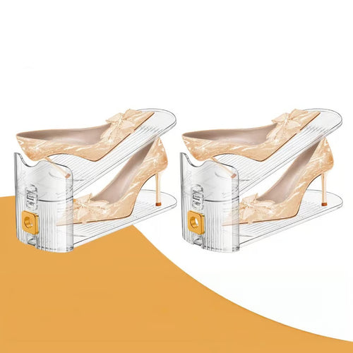 Adjustable Double-Layer Clear Shoe Slots Organizer