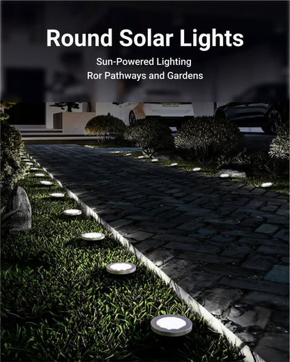 7000K Solar Ground Lights with Automatic Dusk-to-Dawn Sensor