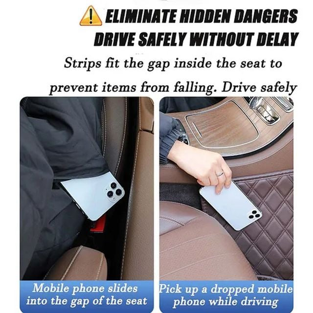 🔥Hot Sale 50% OFF🔥 Universal Car Seat Gap Filler Strip – Anti-Drop Pad with Seatbelt Slot